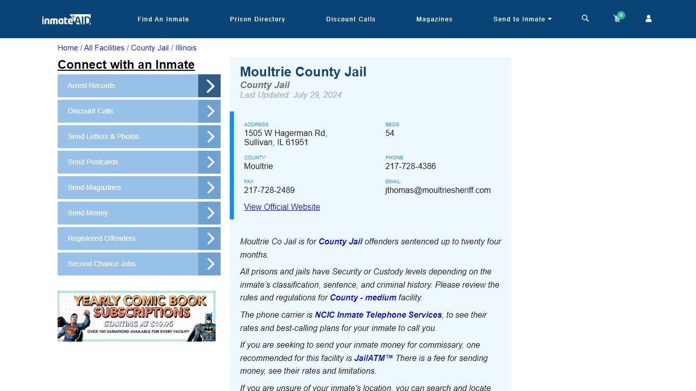 Moultrie County Jail - Inmate Locator