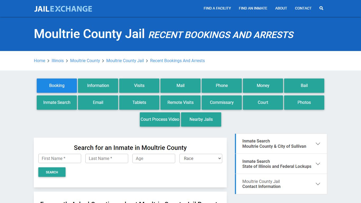 Moultrie County Jail Recent Bookings And Arrests - Jail Exchange