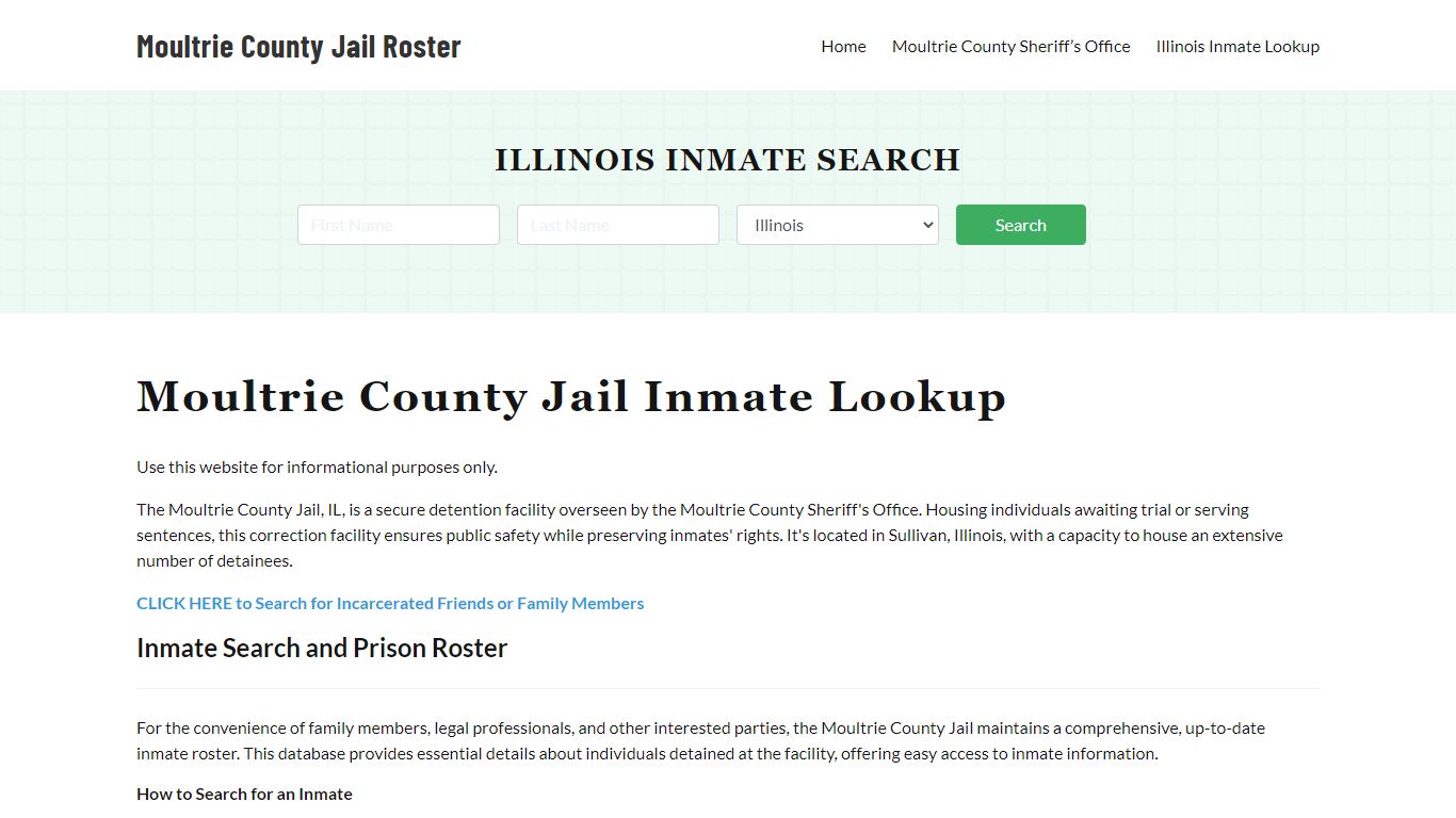 Moultrie County Jail Roster Lookup, IL, Inmate Search